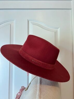 WYETH Panama Wool Felt Hat in Burgundy
